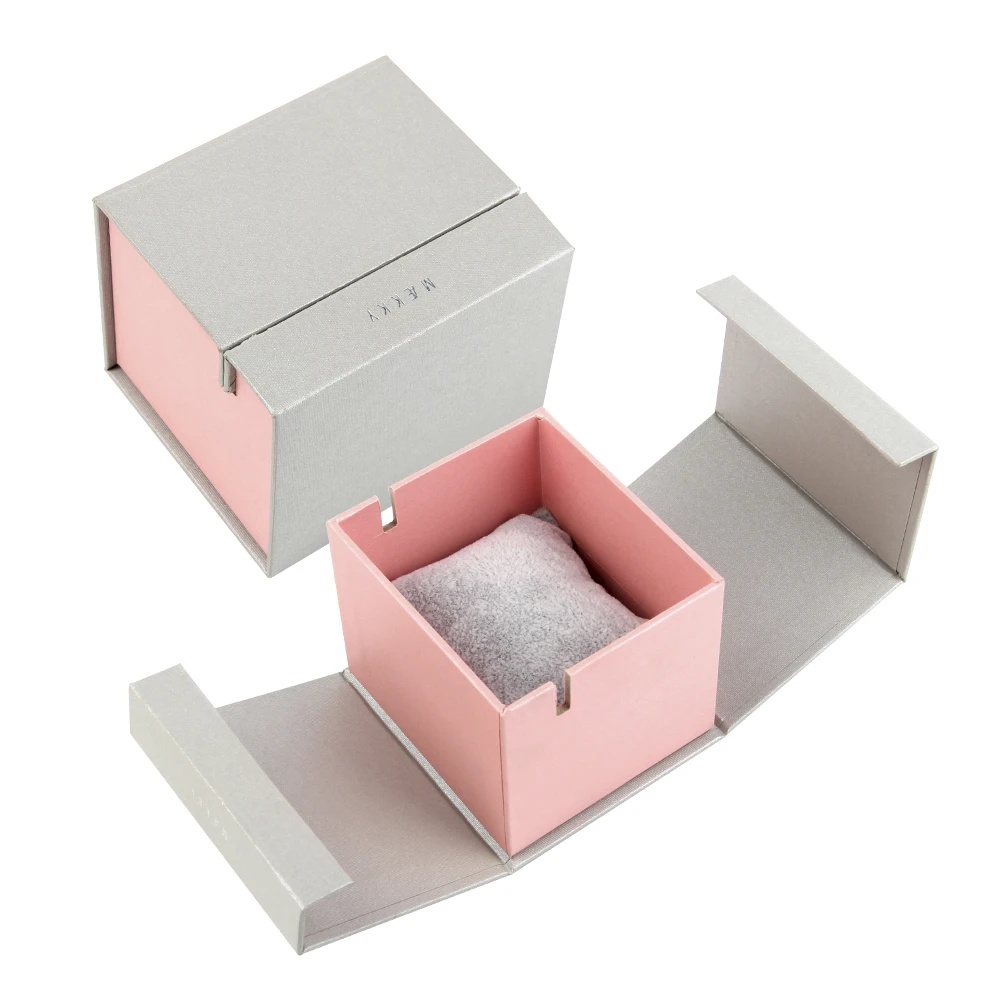 
custom design logo bracelet gift box chain jewelry small luxury velvet bracelet box 