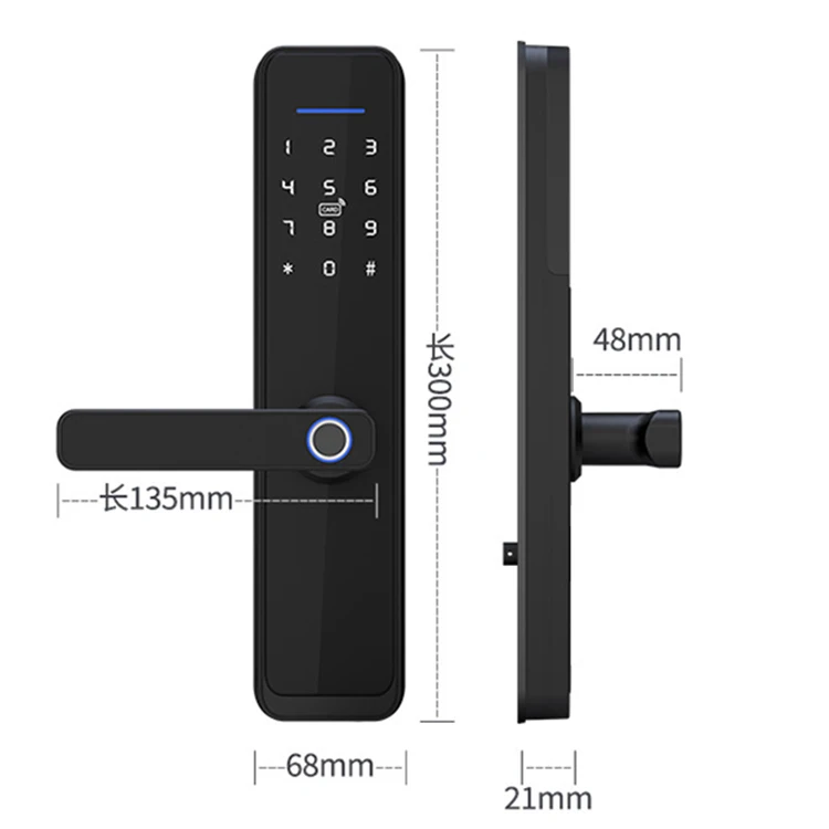 Outdoor electric usb security cheap push pull smart door lock for aluminum sliding door