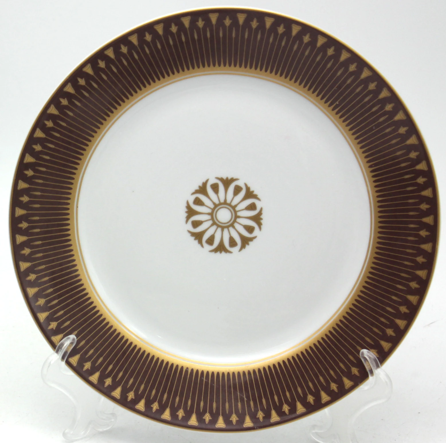 2022 new arrival decal assiettes en porcelaine golden white hasami porcelain dinner plate with gold trim