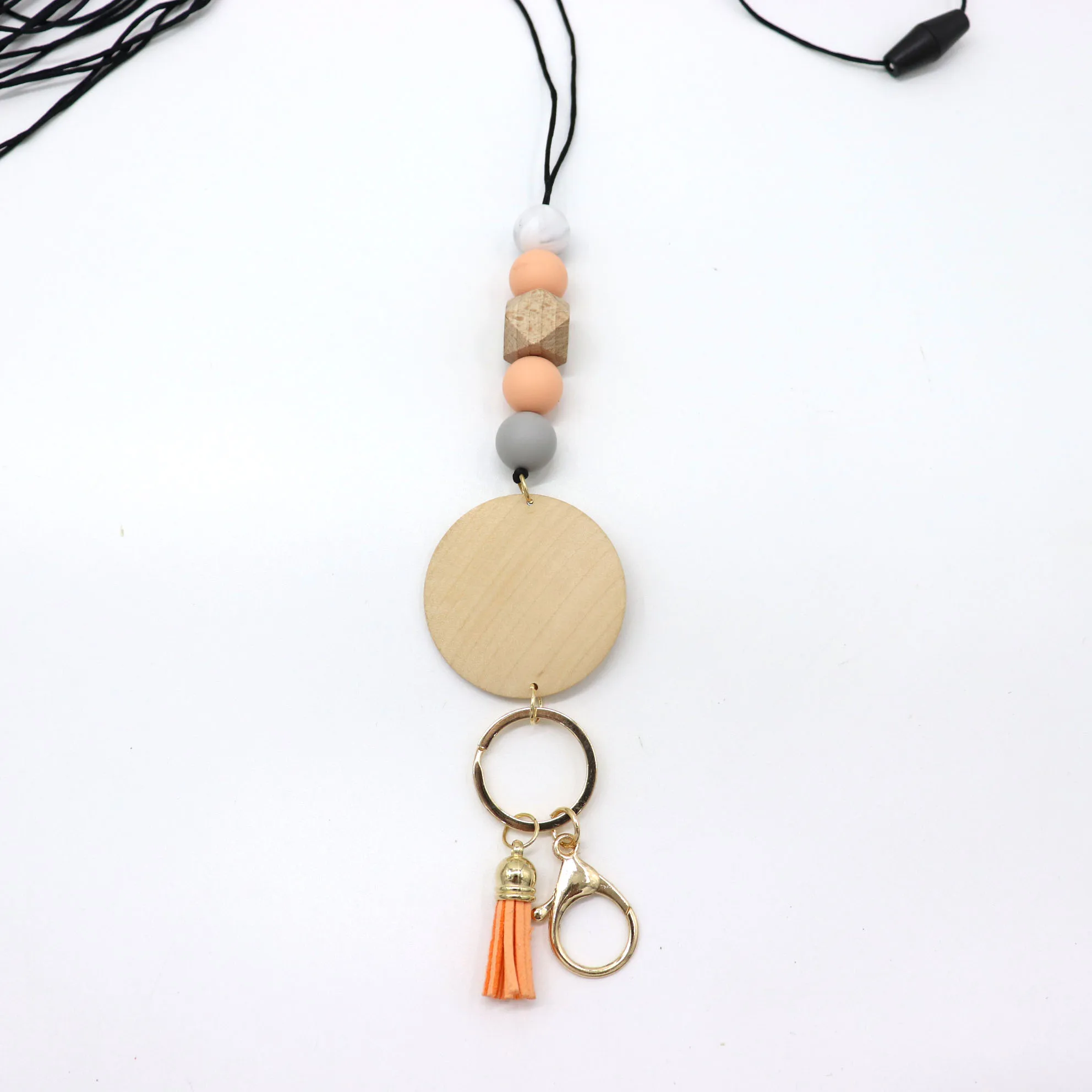 Personalized Silicone Beaded Tassel Lanyard Teacher Gift
