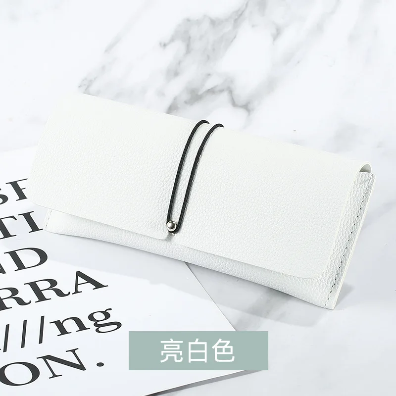 Fashion PU Leather Cover Sunglasses Case For Women Men Glasses Portable Drawstring Soft Glasses Case Pouch Bag Accessories