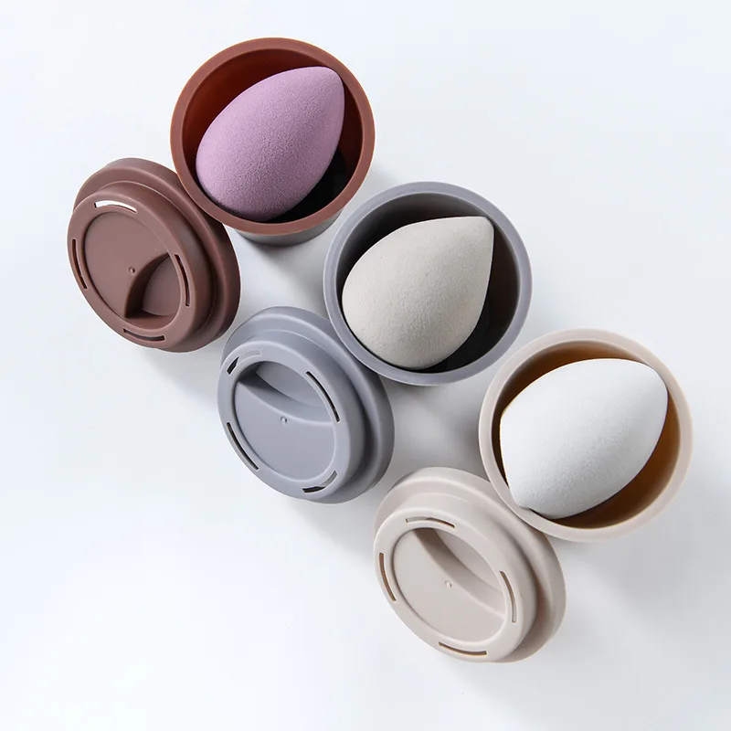 Tiktok Beauty Egg Cosmetic Blender Customize Make Up Sponge Private Label Latex Free Coffee Cup Makeup Sponge