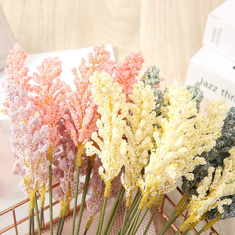 MU Artificial Flower 30cm Foamed Vanilla Spike Bouquet Arrangement Material