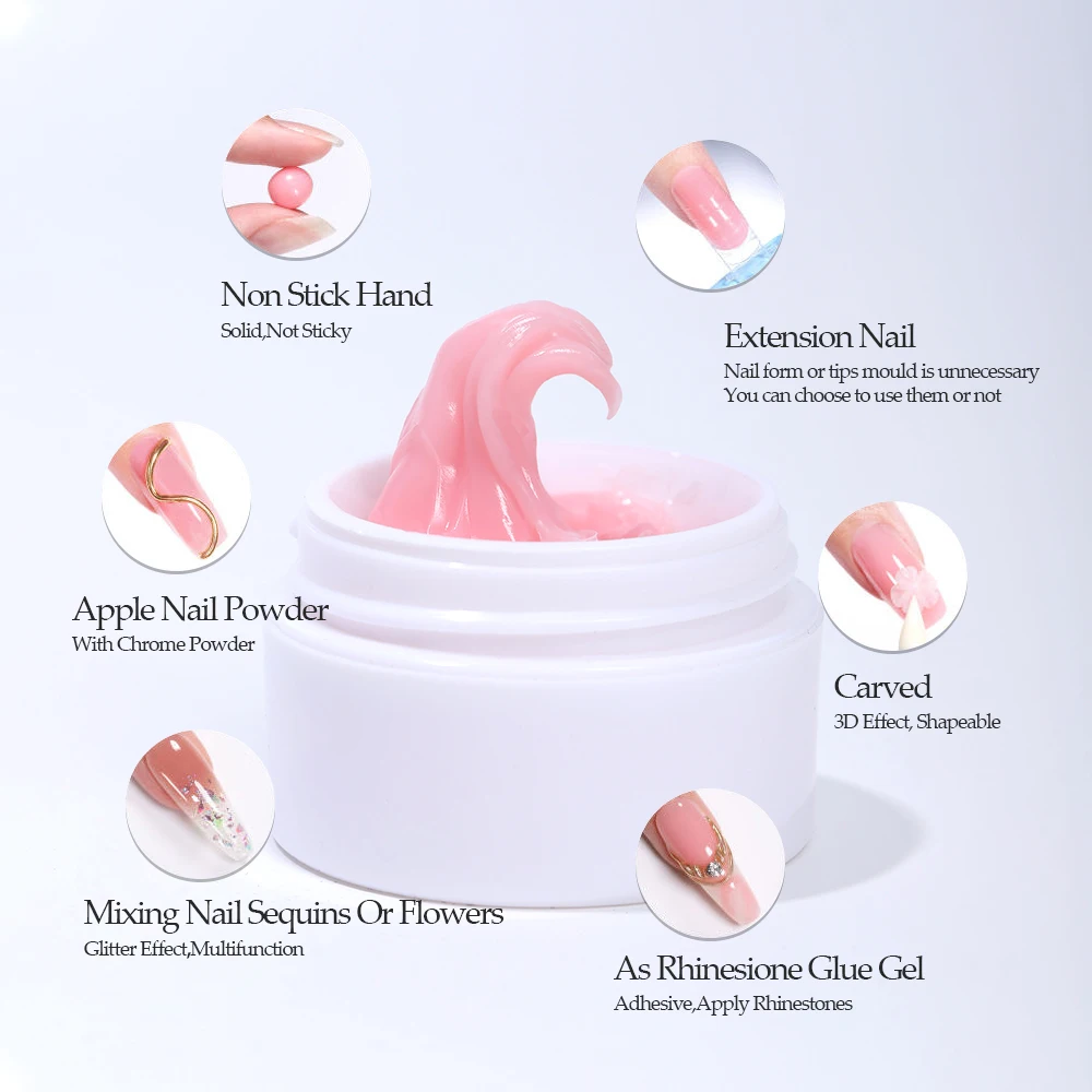 BeiEn Colored Non-Stick Hand Extension Building Hard Gel 4D Carving Shaping Modes Jar 15g OEM&ODM Wholesale Private Label LOGO