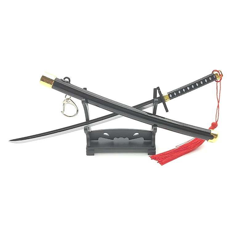 Hot sale metal sword model keychains Anime Swords Metal Anime Sword Keychain For Death Shinigami Demon Slayer