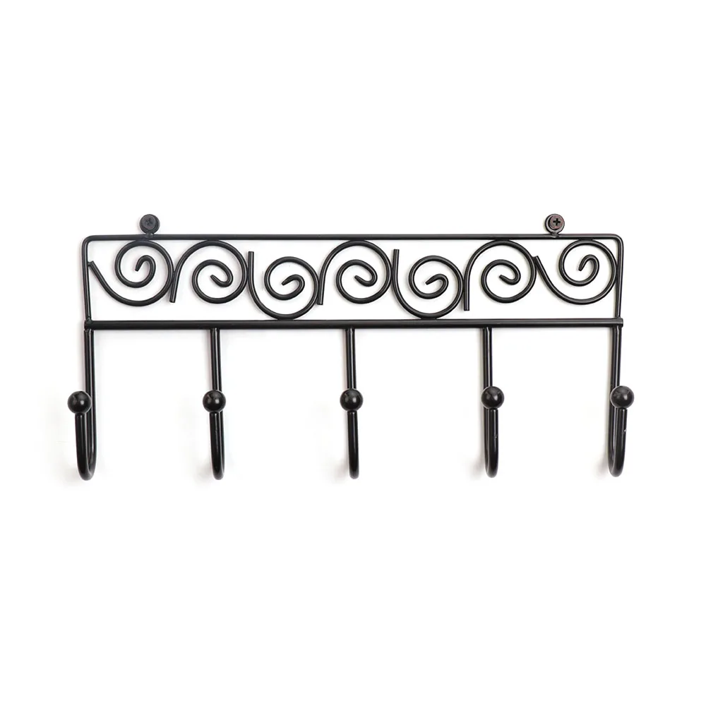Over The Door Hook Hanger - 6 Hooks Over Door Coat Rack For Hanging Clothes Hat Towel,Black