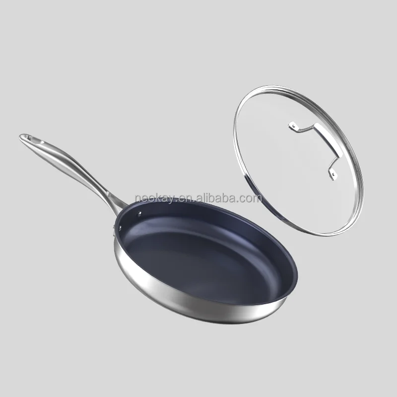TITUM Triple Bonded Durable Quality Non Stick 26cm 28cm Titanium Stainless Steel Frying Pan