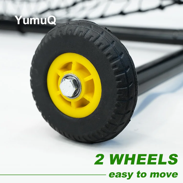 YumuQ L-Type  Baseball Pitching Screen 7x7 feet Net with Removable Wheels 38*1.0mm Metal Frame Pipe