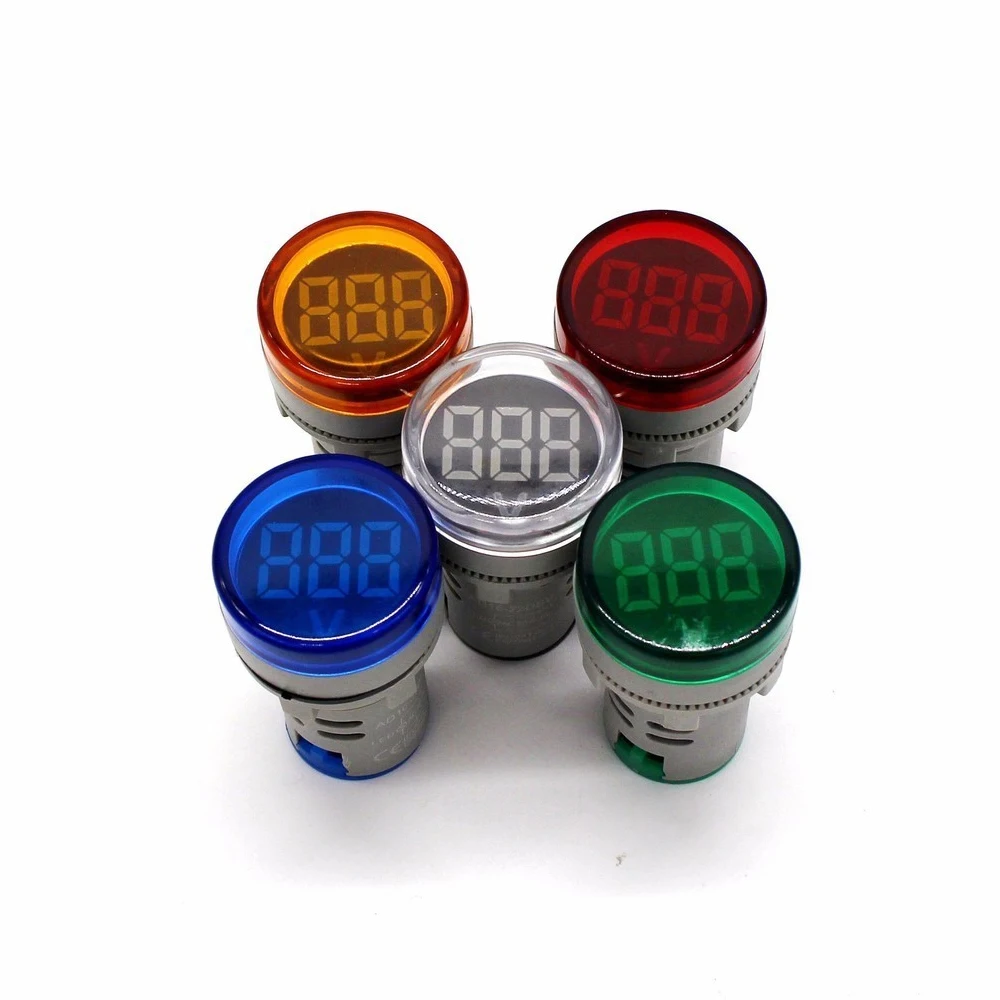 22mm AC Voltmeter Round Mini LED Digital Voltage Meter Tester Precision Voltmeter Voltage Indicator