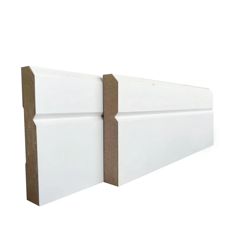 USA Simple Design MDF Moulding White Primed Trims Baseboard High Quality Decorative White Primed Moulding