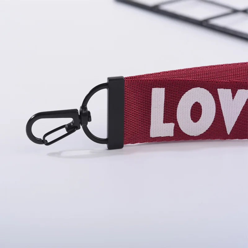 Fashionable Key Lanyard 2.5cm Wide Webbing Cloth Key Rope Black Pink Man Woman Anti-lost Key Chain for Car Key ID Card Phone