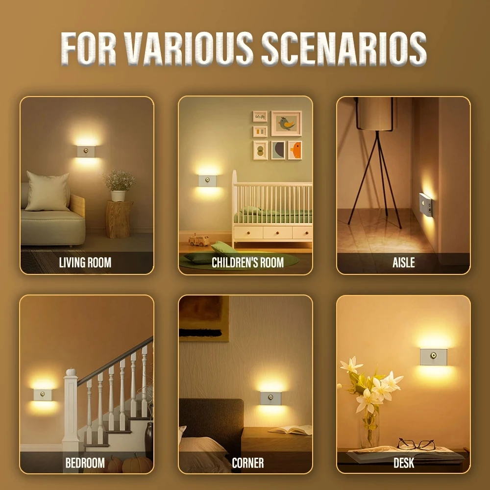 Wireless USB Charging Human Body Induction LED Induction Night Light