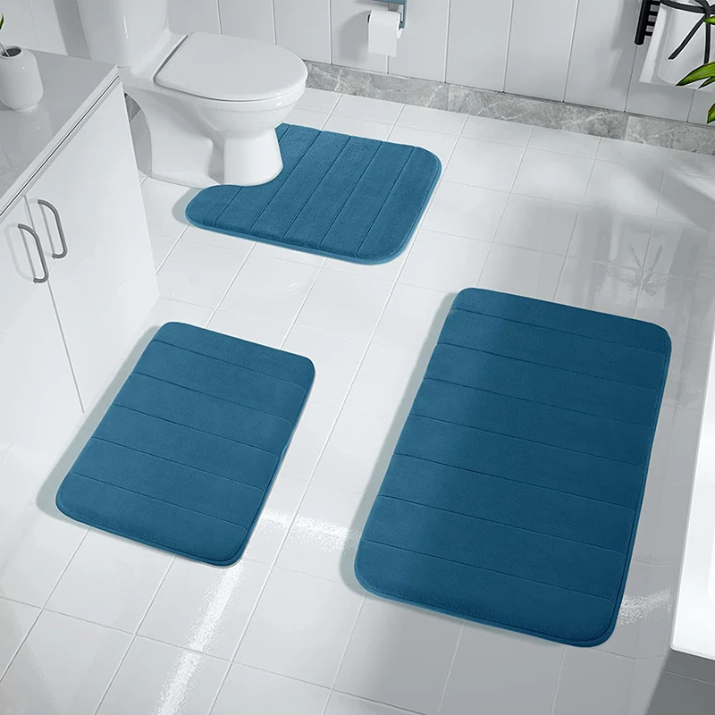 Memory Foam Rug Bath Bathroom Carpet U Shape Ultra Soft Plush Toilet Mat