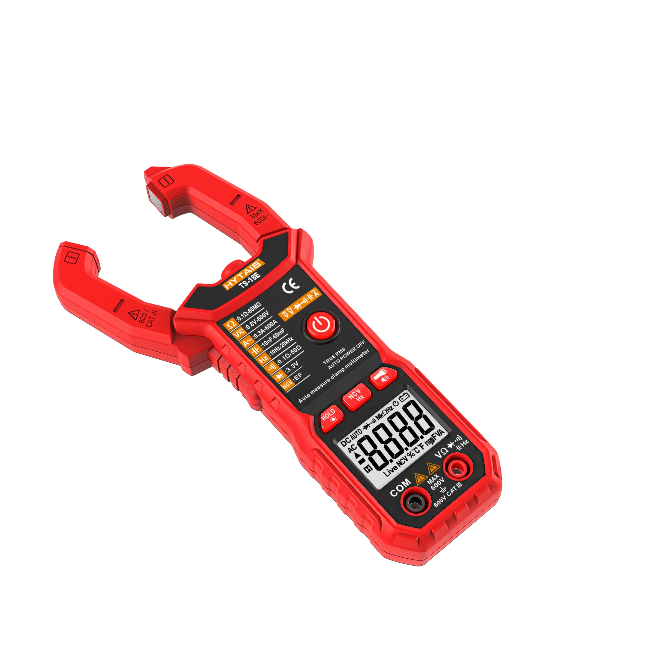 2022 Hot Selling ts18e Auto Range Clamp Meter Multimeter Voltage current Measurement Ncv Temperature Test