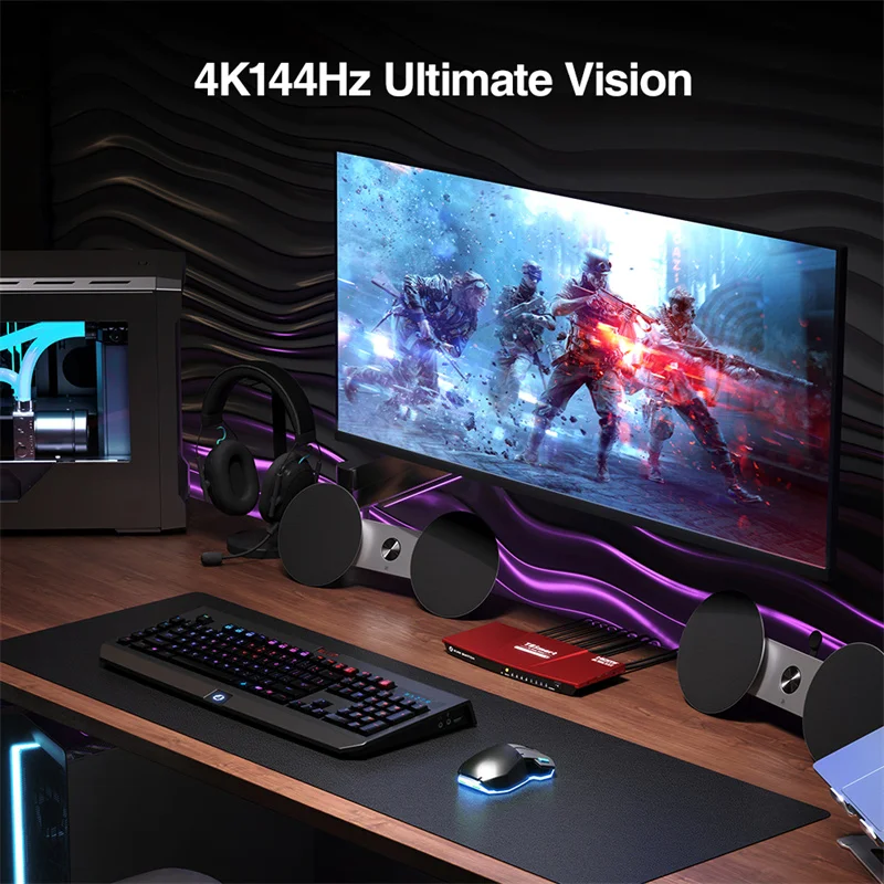 TESmart OFjgear Wholesale 8K HDMI 2.2 KVM Switcher 4 port for 4 hosts sharing 1 keyboard/mouse/display OEM/ODM