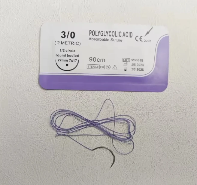 1/2 circle Medical Veterinary Absorbable Surgical PGA Suture Veterinaria Nylon Polypropylene