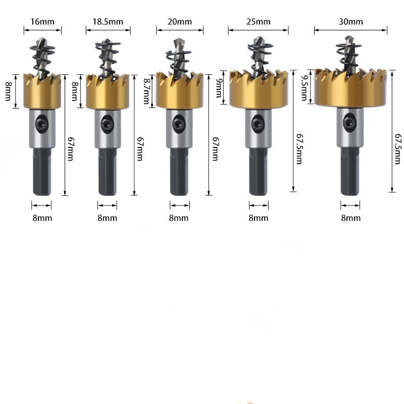 5pcs HSS Hole Saw Cutter Multipurpose Cup Saw Drill Bit Drilling Tools Cutting Holes In Metal Plastic