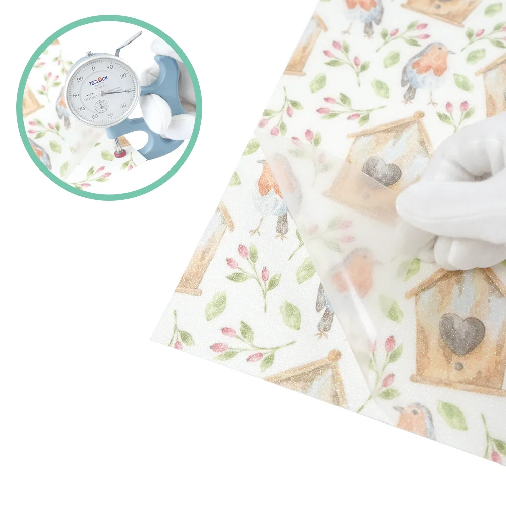 Wholesale Iron On Glitter Heat Transfer Film Pattern PU Vinyl For Clothes