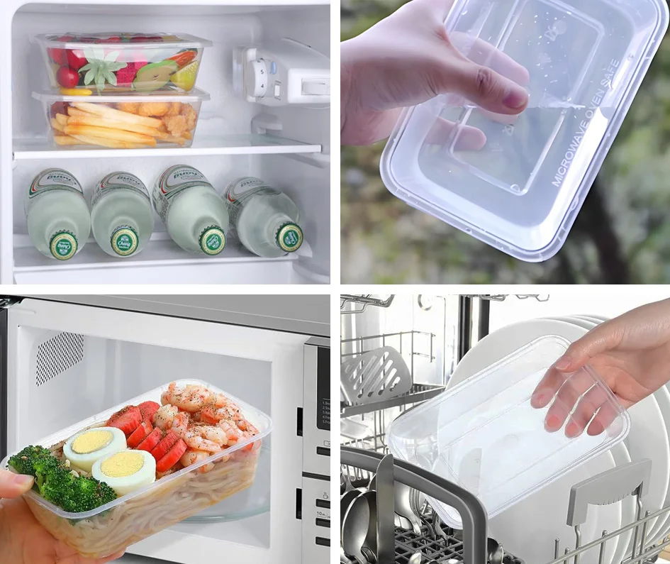 Various Capacity Specifications Disposable Rectangular Plastic Storage Various Food Containers
