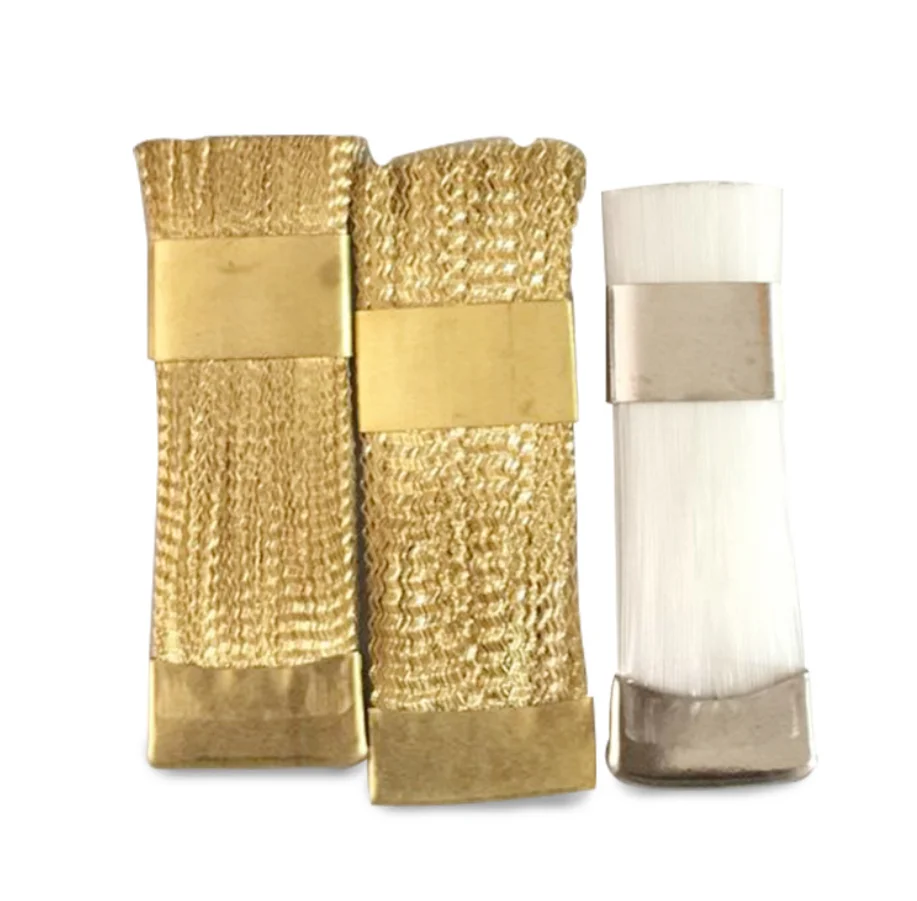 Nail Art Sanding Ring Copper Wire Brush Polishing Head Crevice Cleaning Flat Brass Wire Brush Nail Drill Bit Dust Cleaning Brush