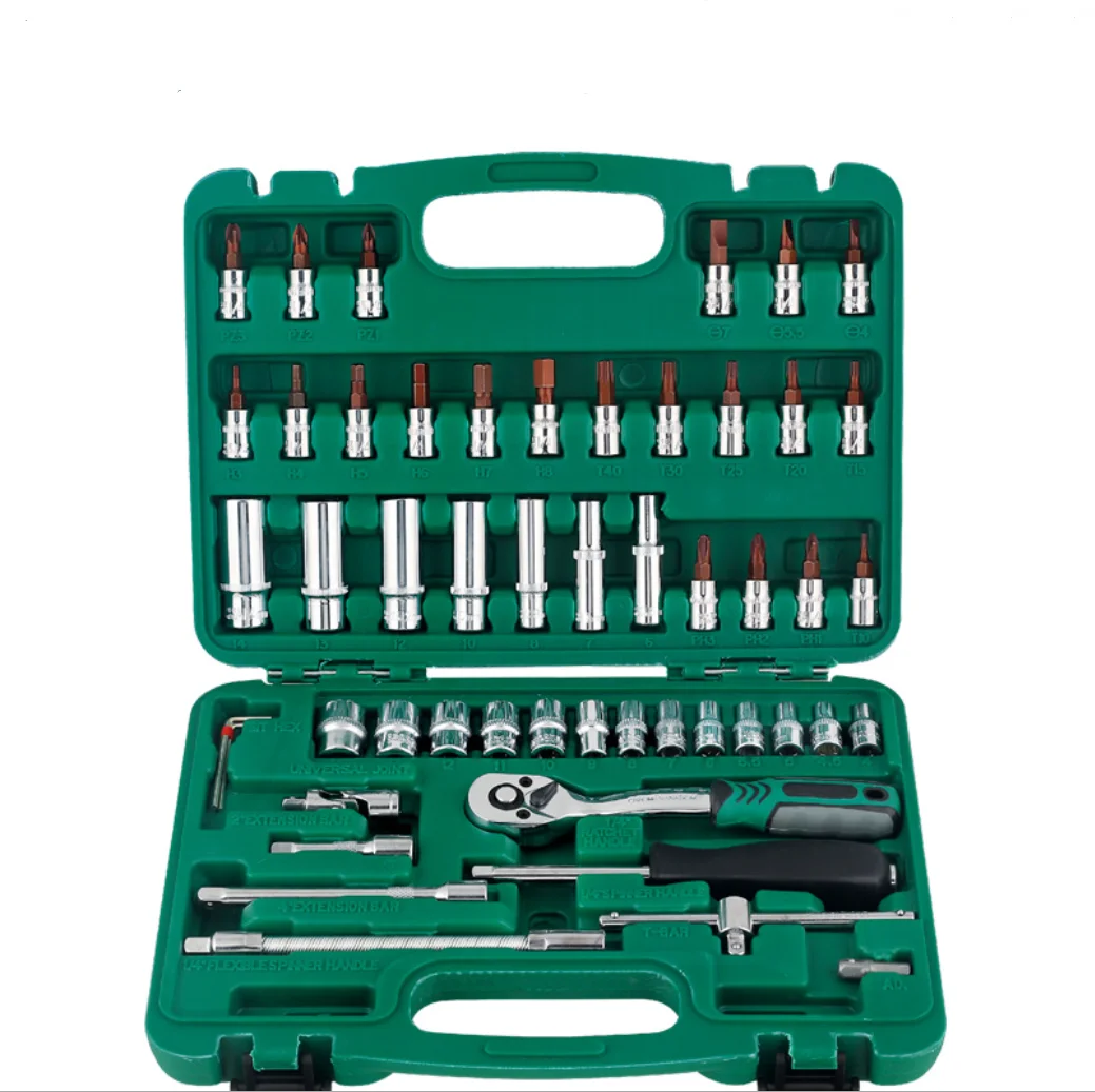 53PCS Hand Tool Socket Wrench Set Car Repair Tool Kit Set