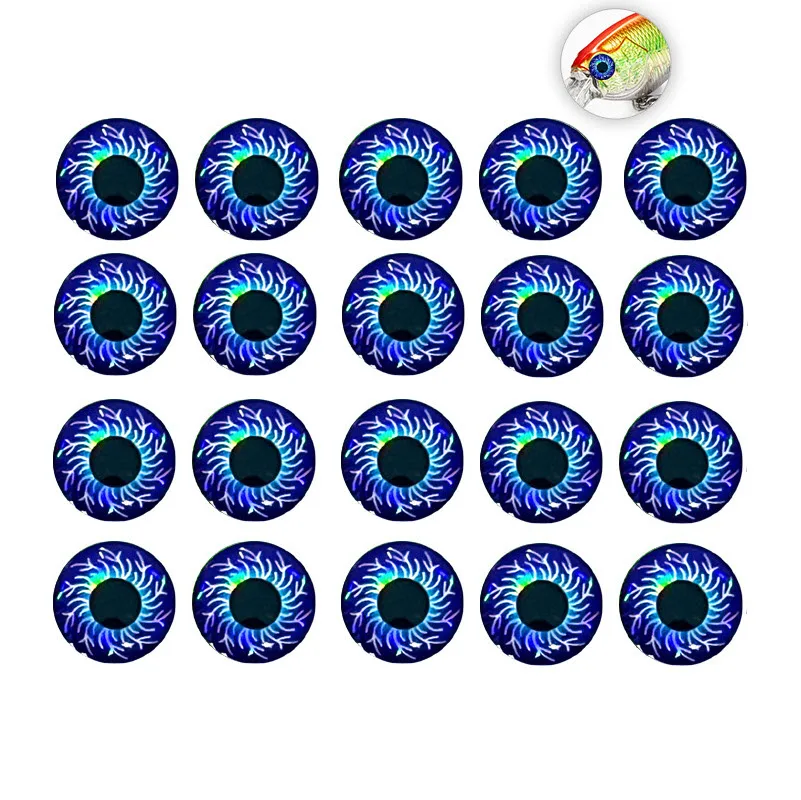 Fishing Lure Eyes 3mm-12mm 4D Realistic Artificial Fish Eyes Fly Tying Eyes For DIY Making Kit Holographic Fishing Accessories
