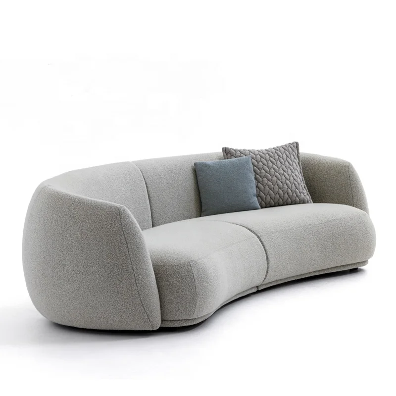 Modern fabric round couch arc creative stitching 4-seater sofa Villa home office hotel lobby Design Sectional Sofa