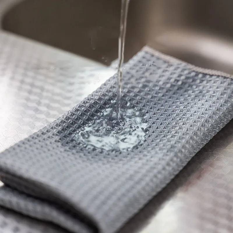 Customization Logo Microfiber waffle towel Quick Dry Window Kitchen Glasses Car Wash Cloth Microfiber Cleaning Cloths
