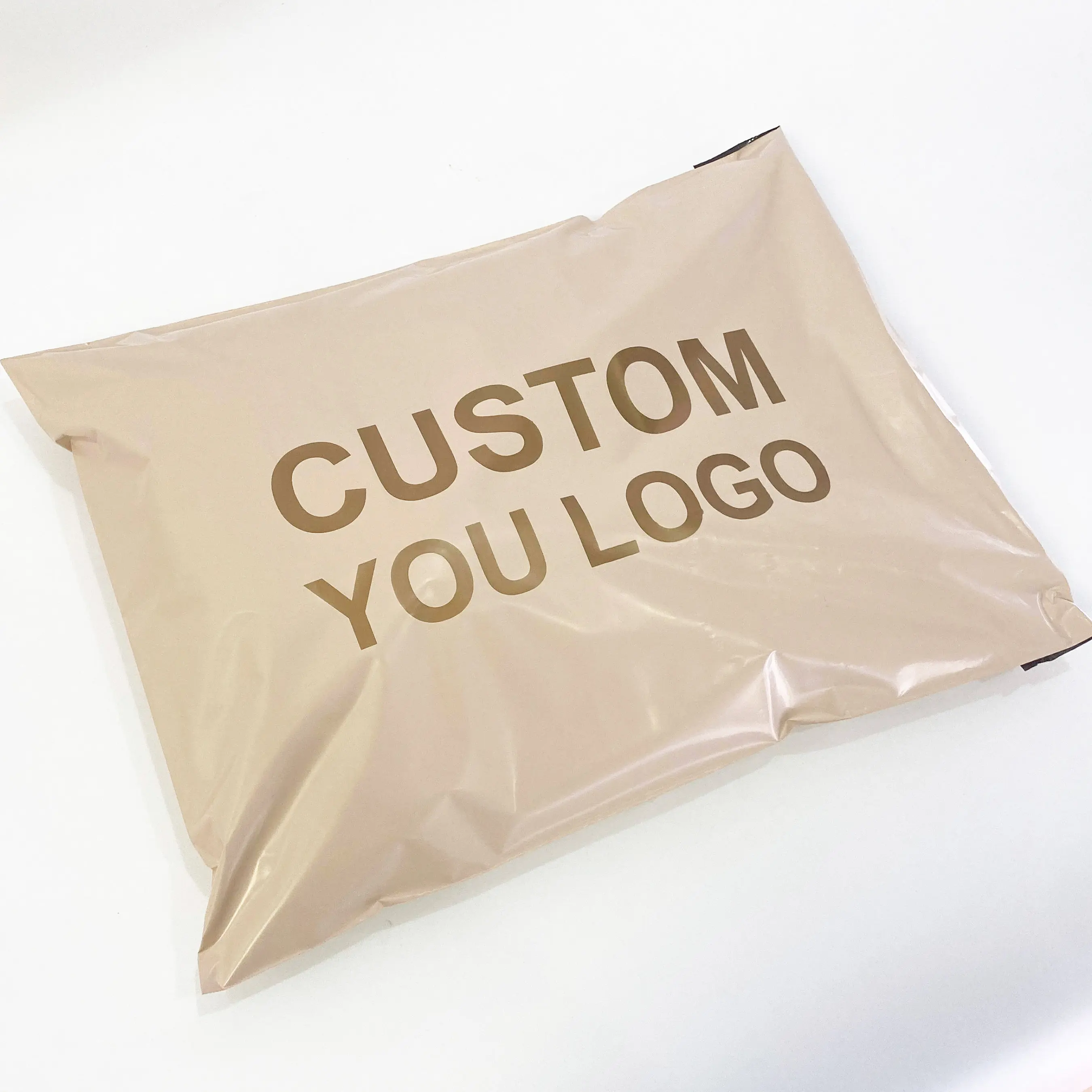 High Quality Shipping Bag Custom Clothing Brand Printing Matte Brown Metallic Poly Mailer for Clothes