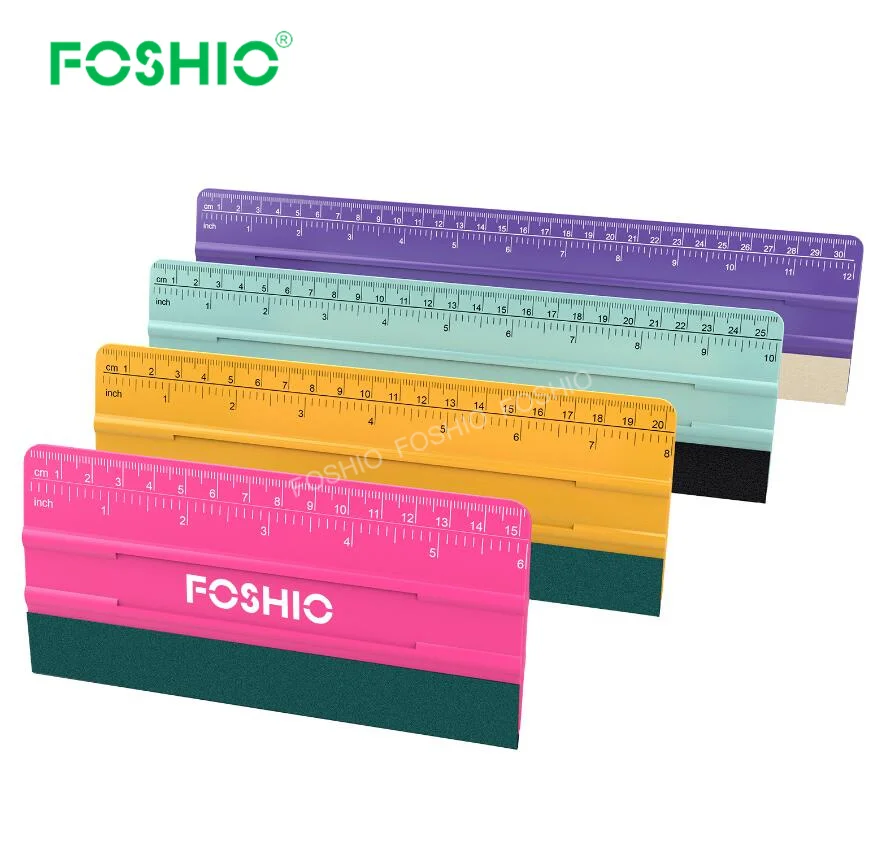 Foshio Customize 8/10/12 Inch Car Window Tint Wrapping Plastic Vinyl Squeegee Tool with Measurement