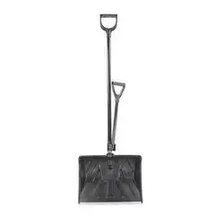 Snow Shovel With Steel Handle 18-Inch Plastic Shovel Push and Scoop Combination Blade For Garden and Road