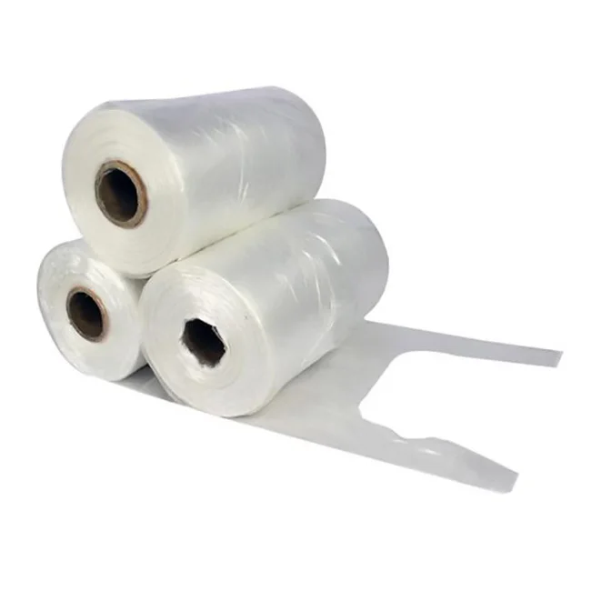 Пластиковый пакет из полиэтилена высокой плотности (HDPE) для прочной и долговечной работы, пластиковый пакет для футболок на рулоне 17x21 дюймов