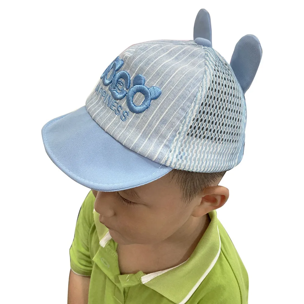 In Stock Welcomed in American Korean Japan Philippines Kids Children Cap Mesh Hat Breathable Baseball Cap With Embroidery Logo