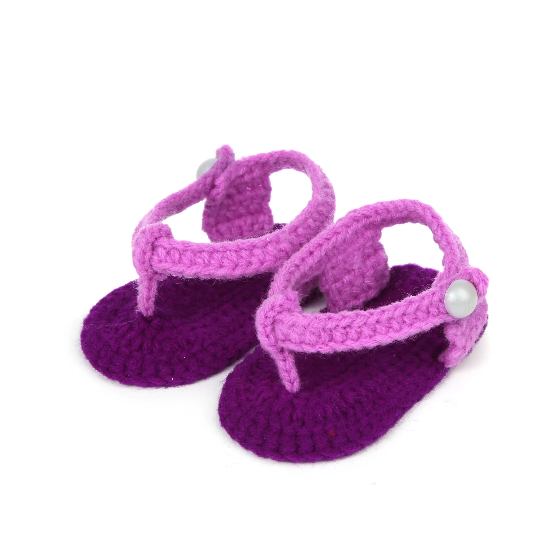 
wholesale handmade soft sole baby barefoot sandals crochet in stock 