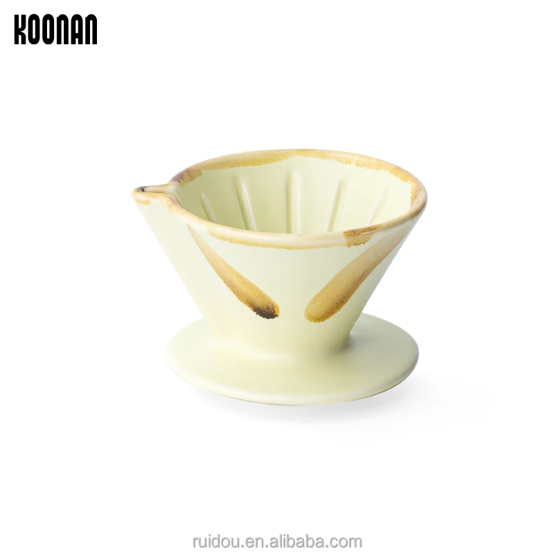 Custom multicolor embossed porcelain Factory direct Ceramic Filter Dripper Drip Coffee ceramic v60 coffee dripper