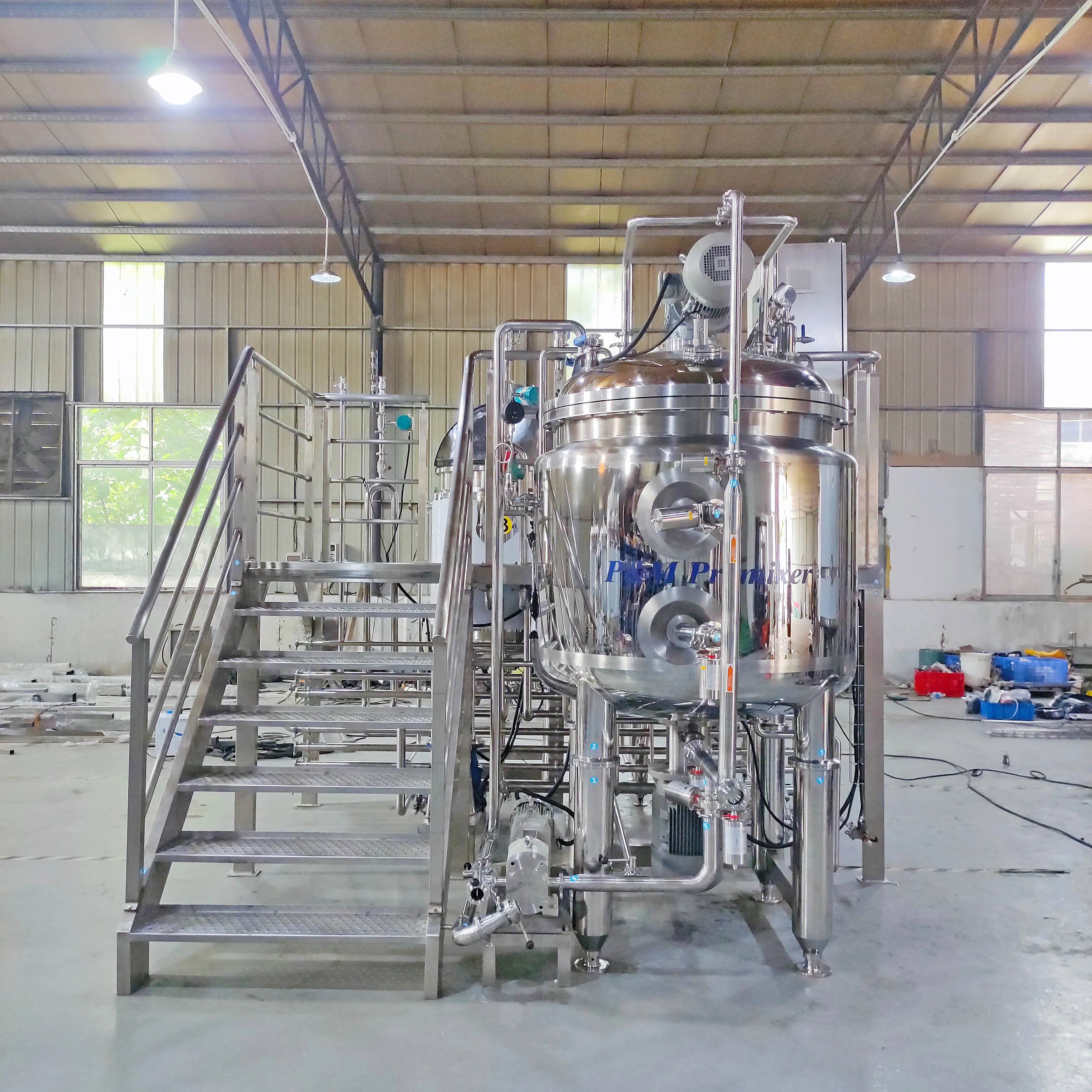 1000L fixed shampoo Shower gel Detergent Dish Soap liquid mixing and homogenizing of vacuum homogenizer mixer lotion emulsifier