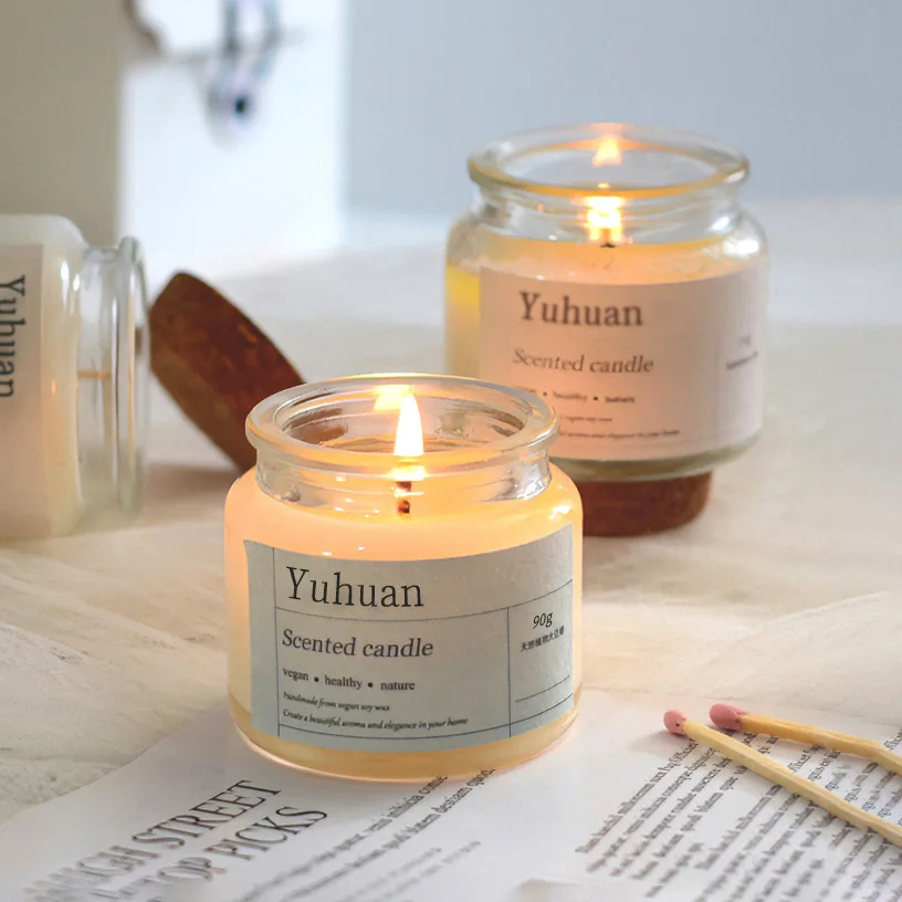 Luxury Soy Wax Scented Candle in Glass Jar with Wooden Lid for Christmas New Year & Ramadan Holidays Perfect Gift Idea