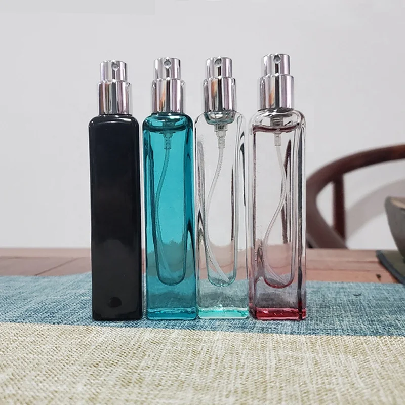 New design Perfume Packaging Green Square 15ml Glass Spray Bottle