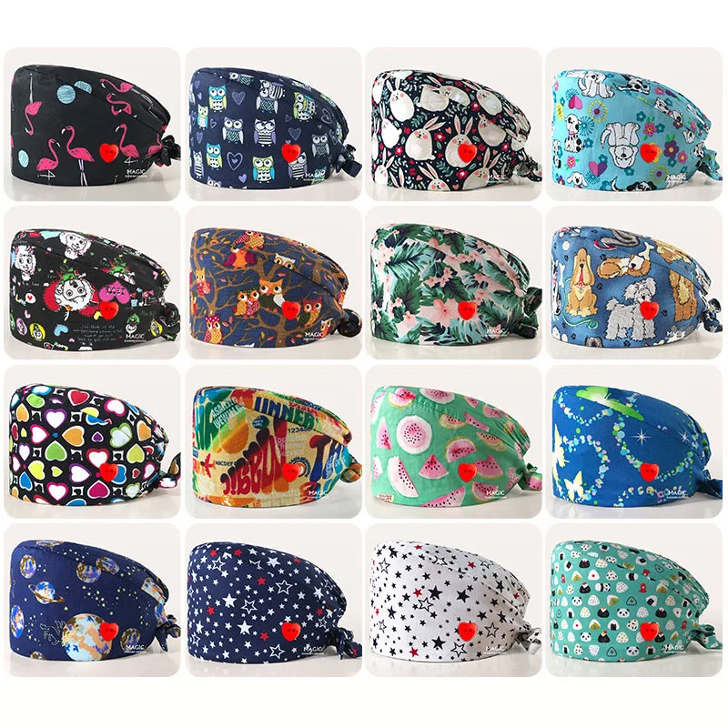 Nursing Working Surgical Scrub Cotton Medical Nurse Operating Room Caps