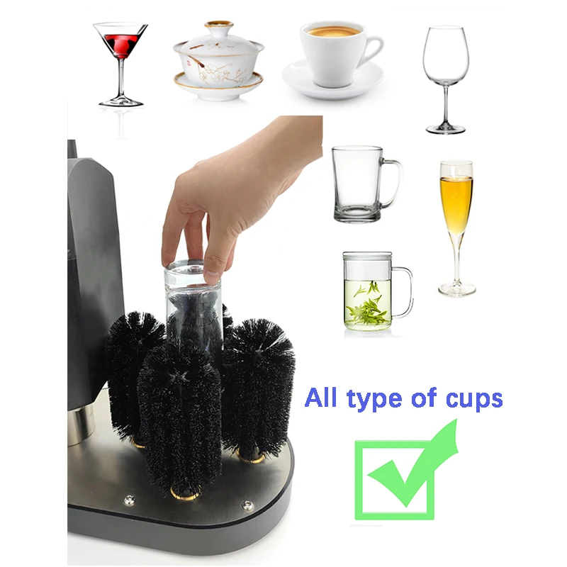 Kitchen Accessories Restaurant 5 brush Countertop Commercial Automatic Bottle Cup Washing Machine Electric Bar mini Glass Washer