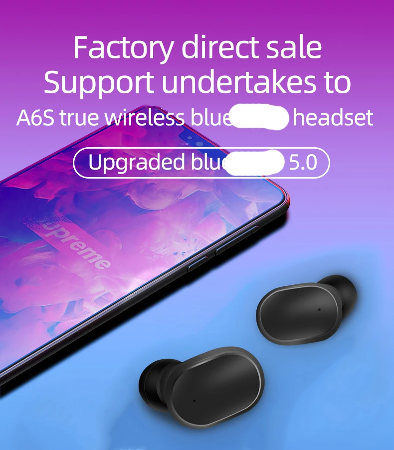 A6S TWS True Wireless Earbuds Stereo Mini Earphone 5.0 With Sports Earphones Auto Pairing LED Headset audifonos gamer E6S E7S