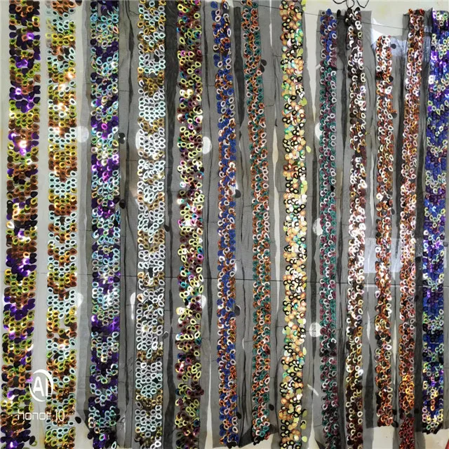 European and American lace trim/embroidery sequin colorful stock trim for children kids girl dress  clothing accessories