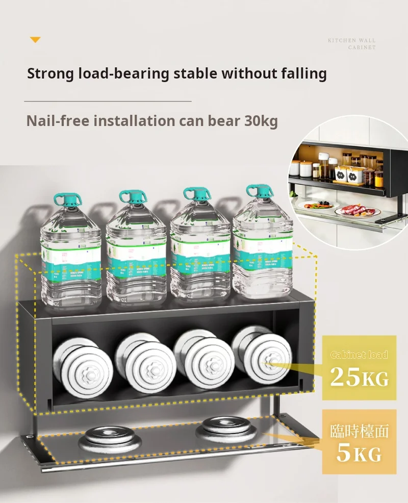 Quality Guarantee Easy Installation Drill-Free Glass Wall Cupboard Storage Cabinet
