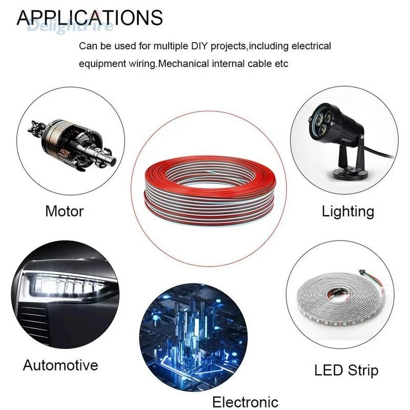 3 Pin Cable 100m 22AWG 3 Core Electrical Cable JST Tinned Copper Wires 3pin Wire For WS2811 WS2812B Pixels Strip Light