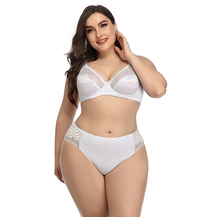 Plus Size Women Bra and Panty Set Fashion Female Underwear Sets