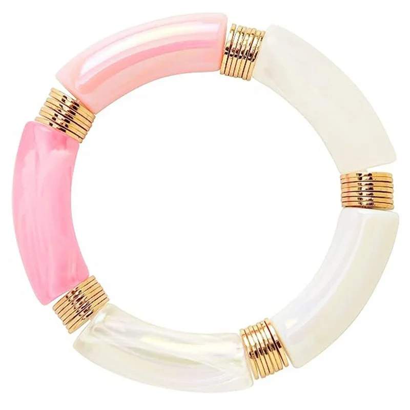 New Arrival Acrylic Enamel Tube Bangle Stackable Bracelet Bamboo Stackable Bracelet										ry
