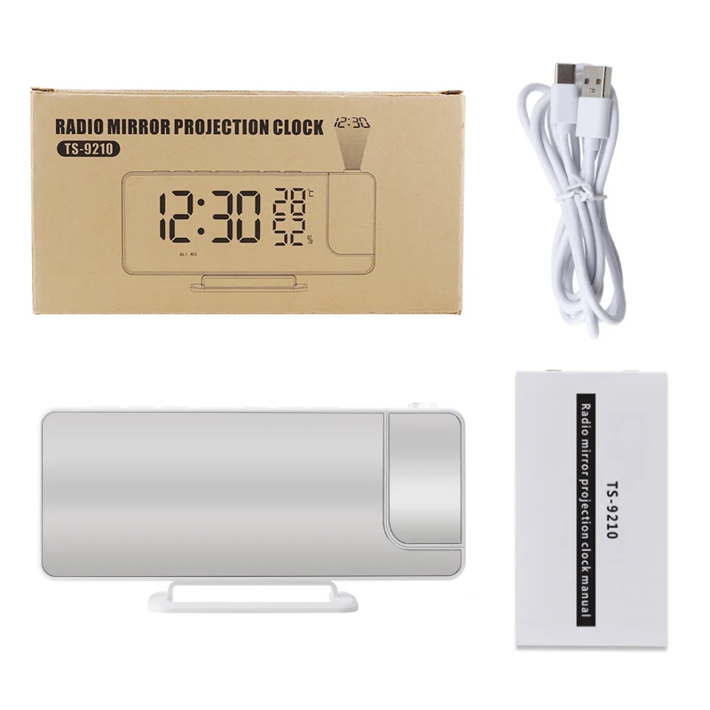 Daylight Led 2 Usb Chargers For Bedrooms Projection Mirror Alarm Projector Clock Clock
