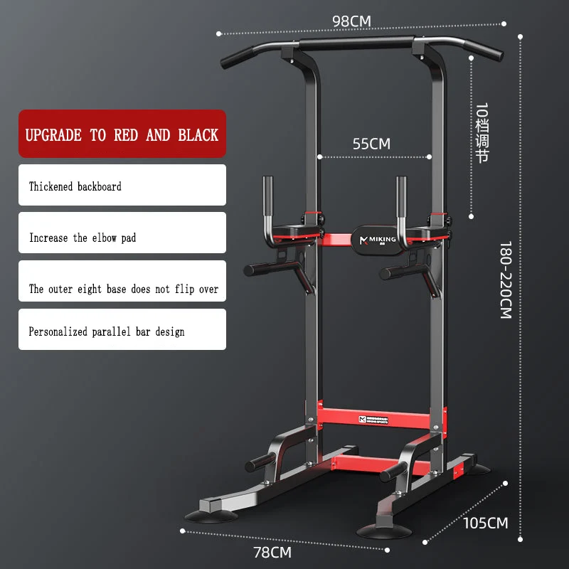 Promotion multifunction home gym standing pull up bar power tower with dip stand