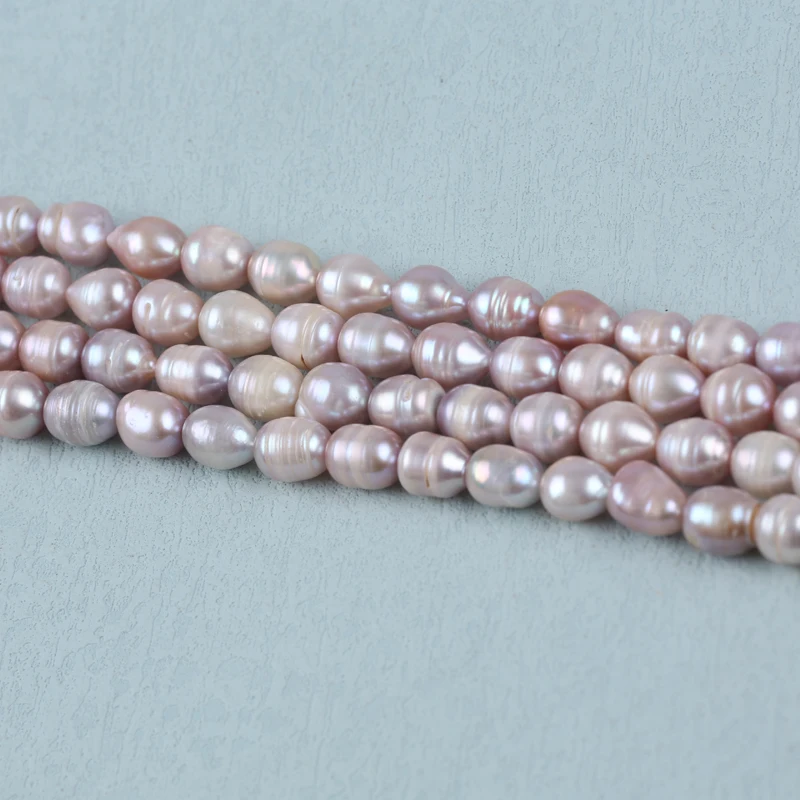 10-11mm B White Pink Purple Natural Loose Beads Real Freshwater Rice Pearl Strand for jewelry making