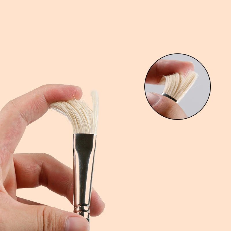 PAIPAI Wholesale High Quality Single Long Flat Pig Bristle Painting Brushes Gouache Oil Paint Acrylic Paint Brush Set